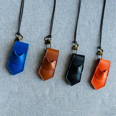挂脖磁吸多功能真牛皮墨镜夹项链