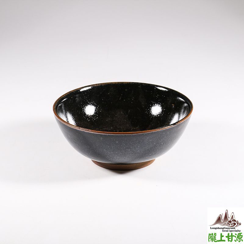 甘肃陇南纯手工龙窑柴烧窑变高端精品风水供碗摆件家用复古碗餐具