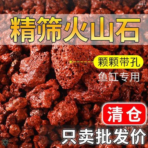 火山石颗粒鱼缸水族造景垫底砂古法养鱼材料大块过滤火山岩独立站