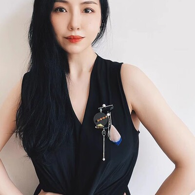 nocturne原创天然玉石羽毛胸针