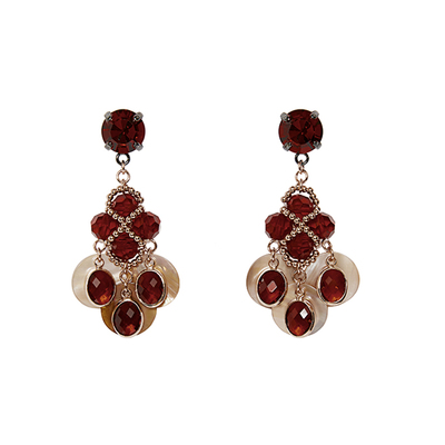 小夜曲工坊红珠贝母猫爪璎珞耳夹