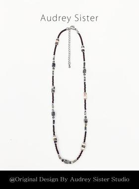 原创设计大地色天然石串珠项链