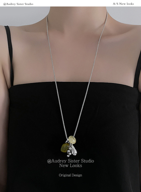 新款小众ins葡萄串珠天然石项链