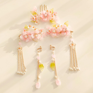 汉服头饰儿童唐装女童仙气套装小女孩配饰发饰钗发簪2025新款女童