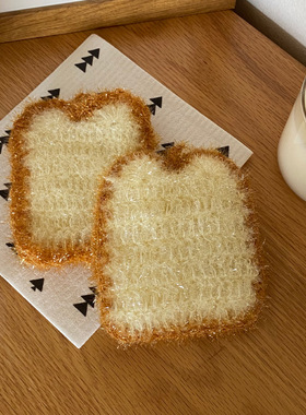 可爱吐司洗碗布 手勾不伤锅百洁布清洁海绵擦双面 加大加厚BH013