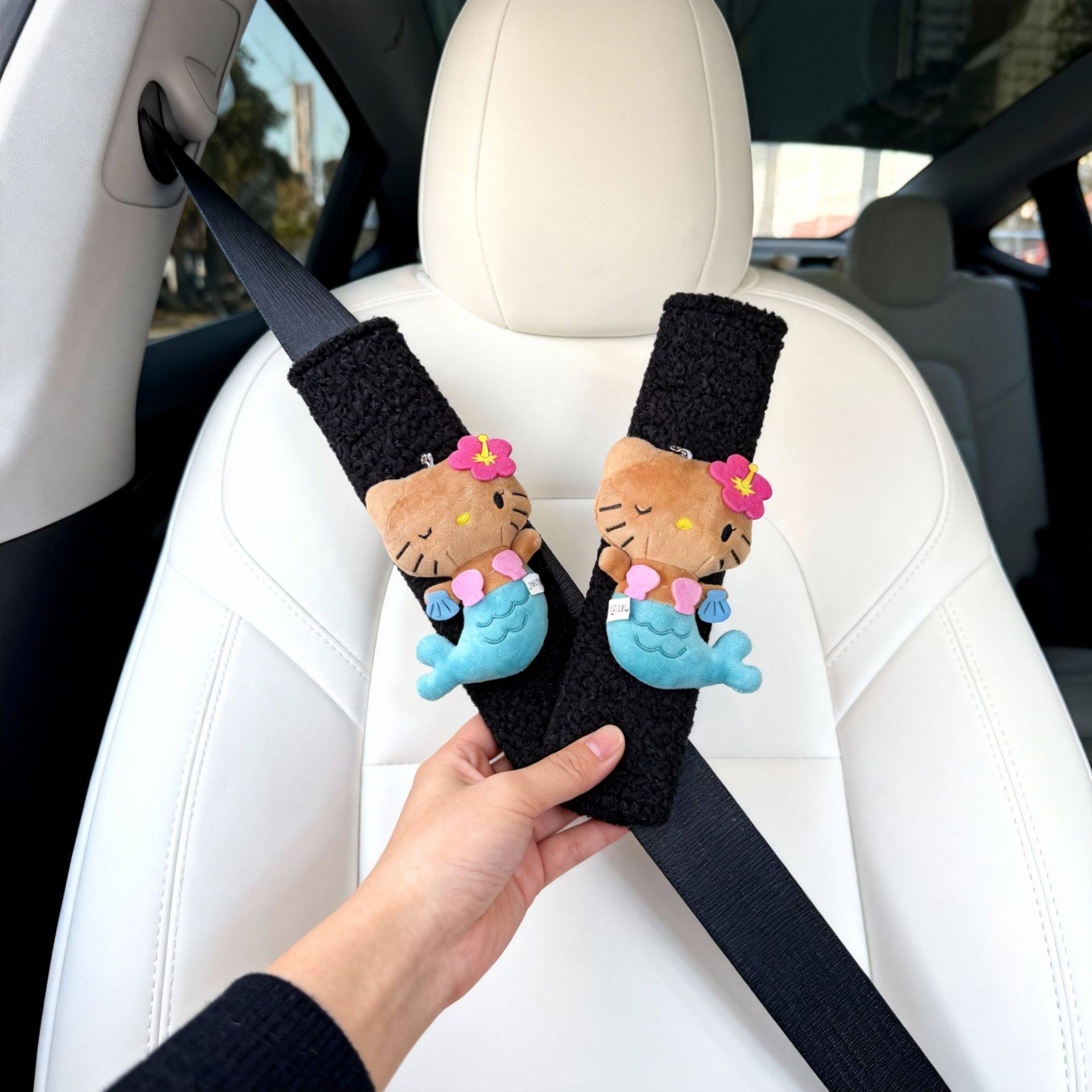新创安全带毛绒套可爱美人鱼小咪公仔娃娃车载装饰玩偶护肩批发,汽车用品/电子/清洗/改装,汽车安全带套/固定器/延长带,淘宝优惠券,粉丝福利购,淘宝优惠卷