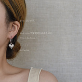 百搭耳饰LB868 925银针欧美风光面爱心耳环高级感网红气质个性