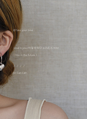 BO丨925银针欧美风光面爱心耳环高级感网红气质个性百搭耳饰LB868