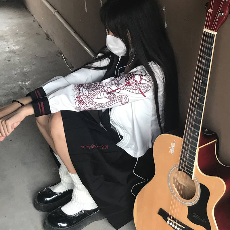 邦黛芬不良jk制服长袖刺绣水手服