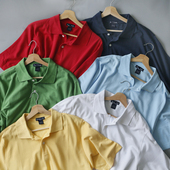 欧码 T恤翻领珠地棉POLO衫 出口外贸男式 短袖 红蓝白色全棉 夏季 大码