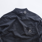 日本原单长袖 秋冬纯棉全棉高领T恤打底衫 保暖男款 刺绣款 螺纹修身