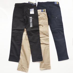 休闲裤 水洗斜纹裤 多口袋军工装 直筒长裤 重工棉氨弹性中腰 复古美式