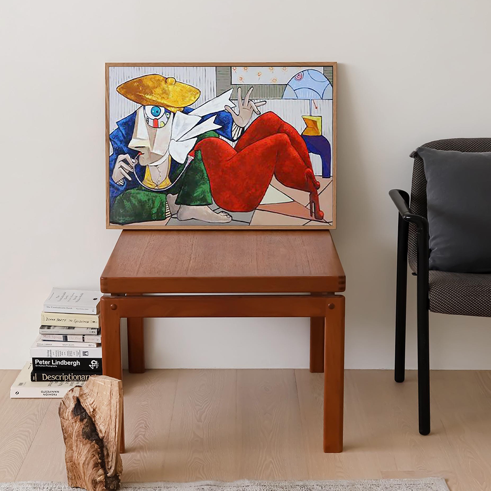 北欧风几何色块人物装饰画客厅沙发背景墙挂画小众艺术毕加索壁画