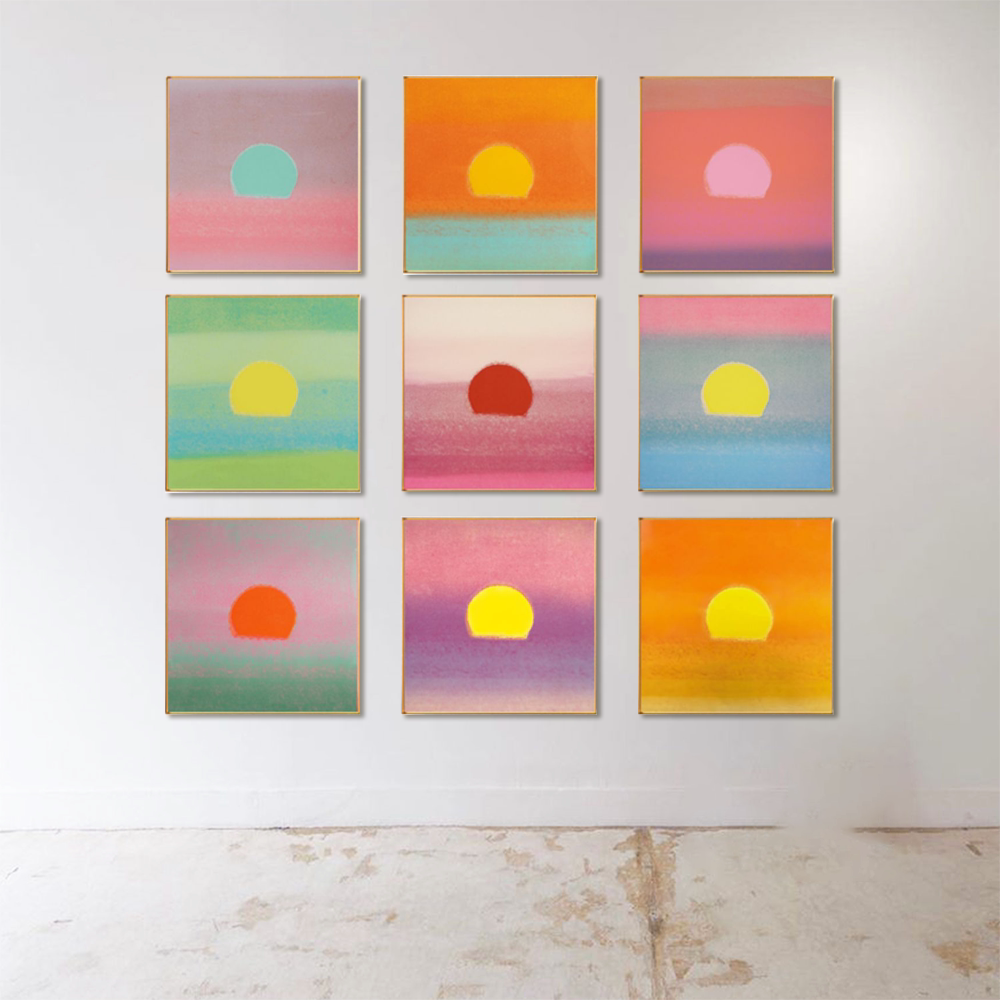 安迪沃霍尔sun日出艺术挂画现代小清新客餐厅墙画简约装饰插画