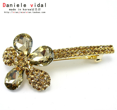 Daniele vidal韩国发饰正品 顶夹 发夹 一字夹 马尾夹 水晶