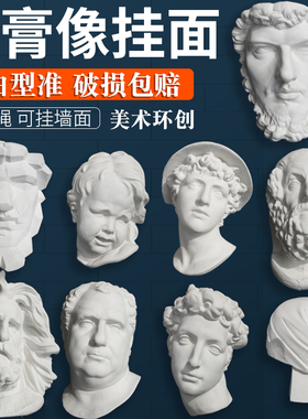 挂墙半面切面人物石膏像雕塑素描写生教具亚历山大画室环创墙摆件
