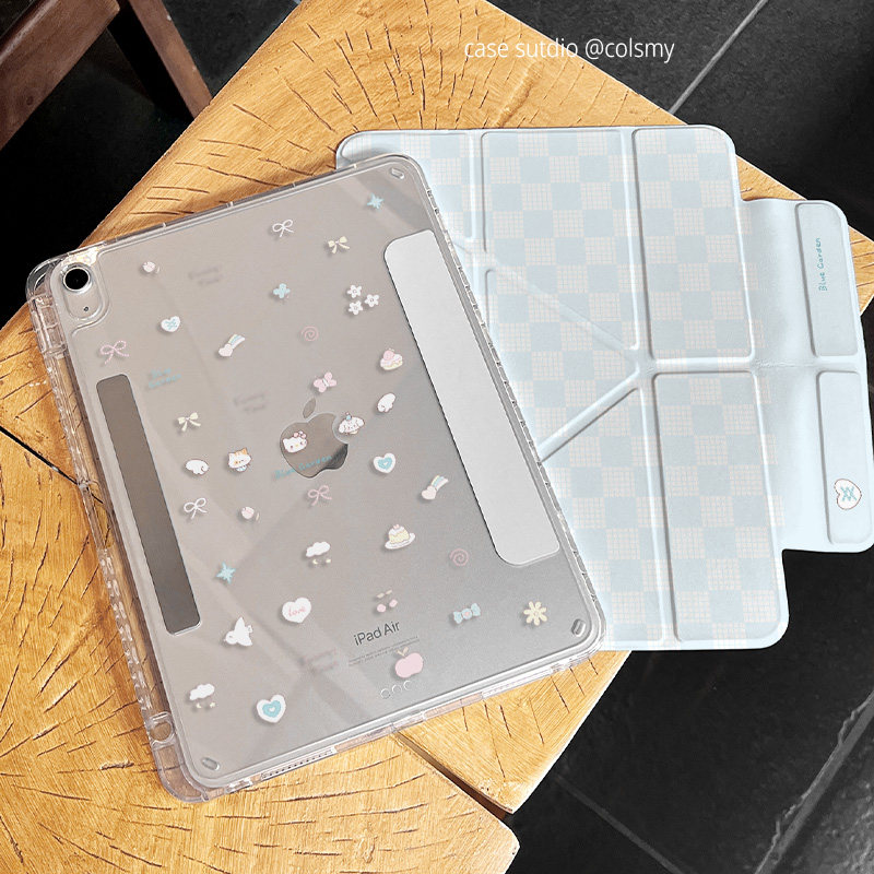 【磁吸拆分】2025新款ipadpro11保护壳磁吸苹果iPad11保护套可拆分2025款iPadAir7清新格子保护套matepad防弯