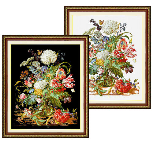 小小鱼DMC绣线十字绣套件 B1565大花瓶家居手工刺绣新品花卉混绣