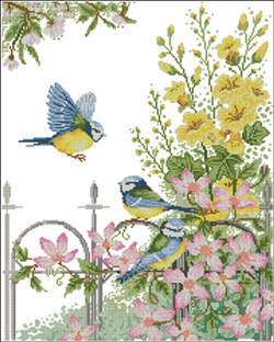 小小鱼DMC绣线十字绣套件 B578花园门上手工刺绣精准印花