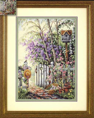家居手工刺绣小小鱼十字绣套件dim188-35144花园小径14ct乳白绣布