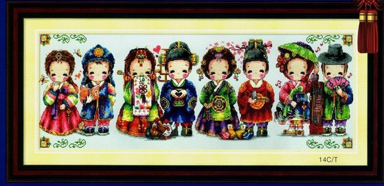 小小鱼DMC绣线十字绣套件 T405韩国新人组喜庆婚礼精准印花