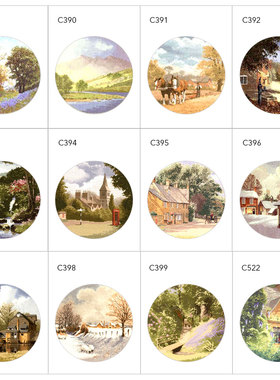 小小鱼DMC绣线十字绣套件 C389-522圆形多联画风景精准印花