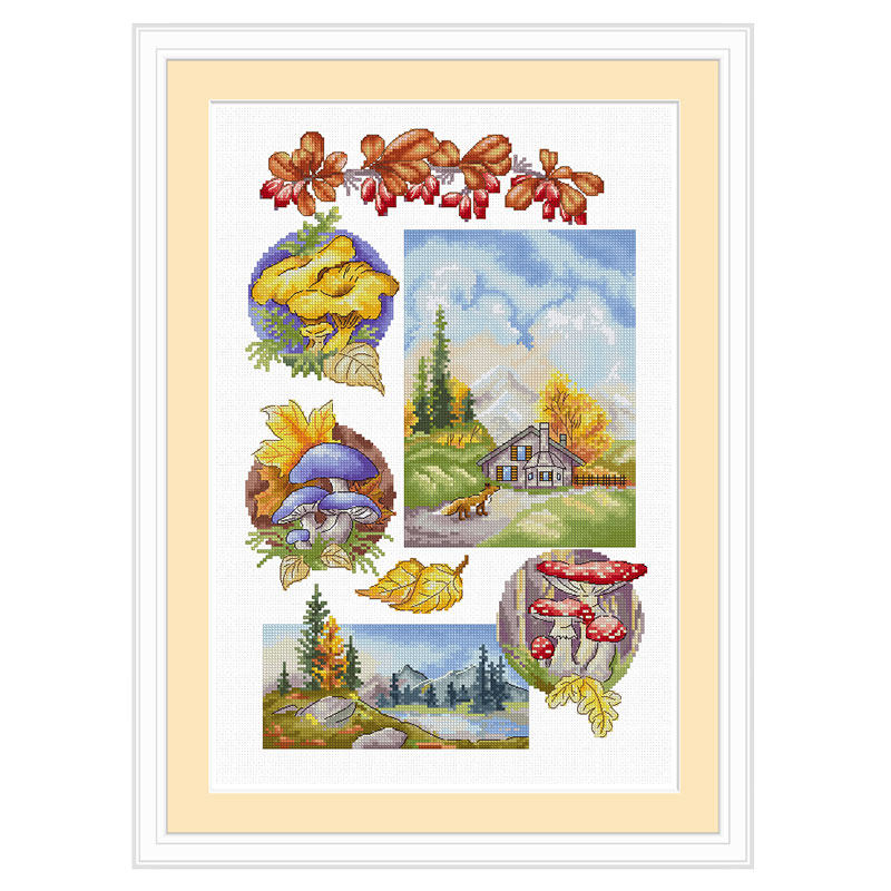 小小鱼DMC绣线十字绣套件 C1632瑞士的秋天 精准印花手工DIY风景