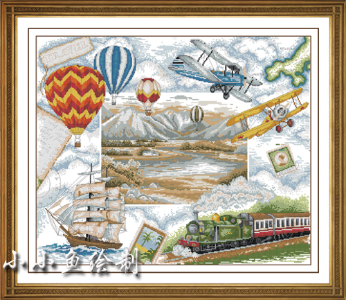 小小鱼ANC十字绣 环球旅行ANC044乳白绣布手工刺绣套件