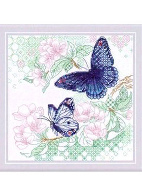 小小鱼ANC绣线十字绣套件 B1603花中蝶 典雅花卉手工刺绣