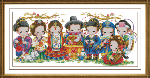 小小鱼DMC绣线十字绣套件 T969百年好合韩式婚礼手工刺绣精准印花