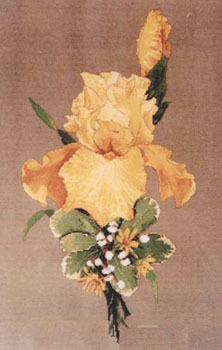 小小鱼DMC绣线十字绣套件 B087黄色花手工刺绣麻色绣布