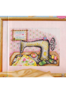 小小鱼DMC绣线十字绣套件 A1798缝纫机精准印花家居挂画