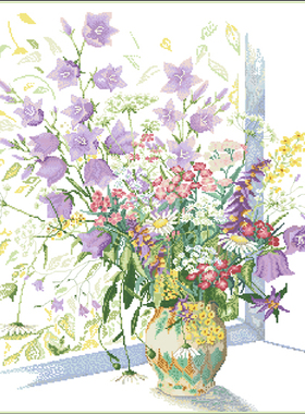 小小鱼DMC绣线十字绣套件 B797植物花卉紫色铃兰精准印花