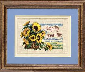小小鱼DMC线十字绣套件DIM067-16689字母向日葵花亚麻绣布