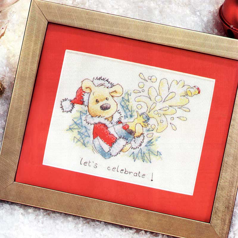 小小鱼ANC绣线十字绣套件 欧式杂志Crazy118-3庆祝圣诞小熊印布