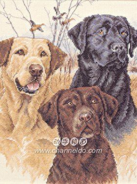 小小鱼 DMC绣线十字绣套件动物DIM190-35096三只小狗