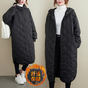 反季韩版羽绒棉服女长款过膝宽松大码胖mm加厚面包服外套风衣