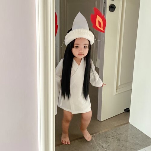 袁湘琴可爱鬼cos服万圣节儿童服装贞子装扮衣服幼儿园搞怪服饰女