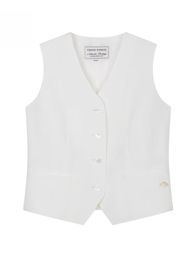 现货TeenieWeenie小熊26夏正品亚麻马甲TTVW2624W2B-00 VW2624W2B