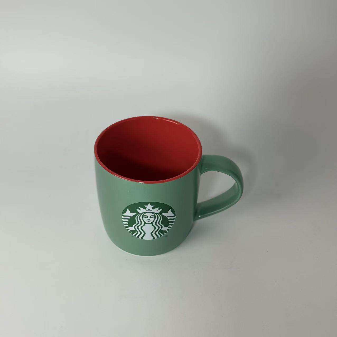 星爸爸绿色陶瓷红内壁马克杯