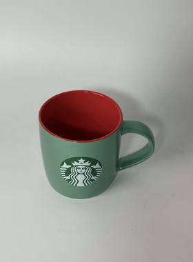 星爸爸绿色陶瓷马克杯红内壁咖啡杯创意个性茶杯家用办公陶瓷杯