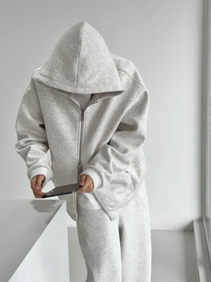 双头拉链卫衣加绒加厚