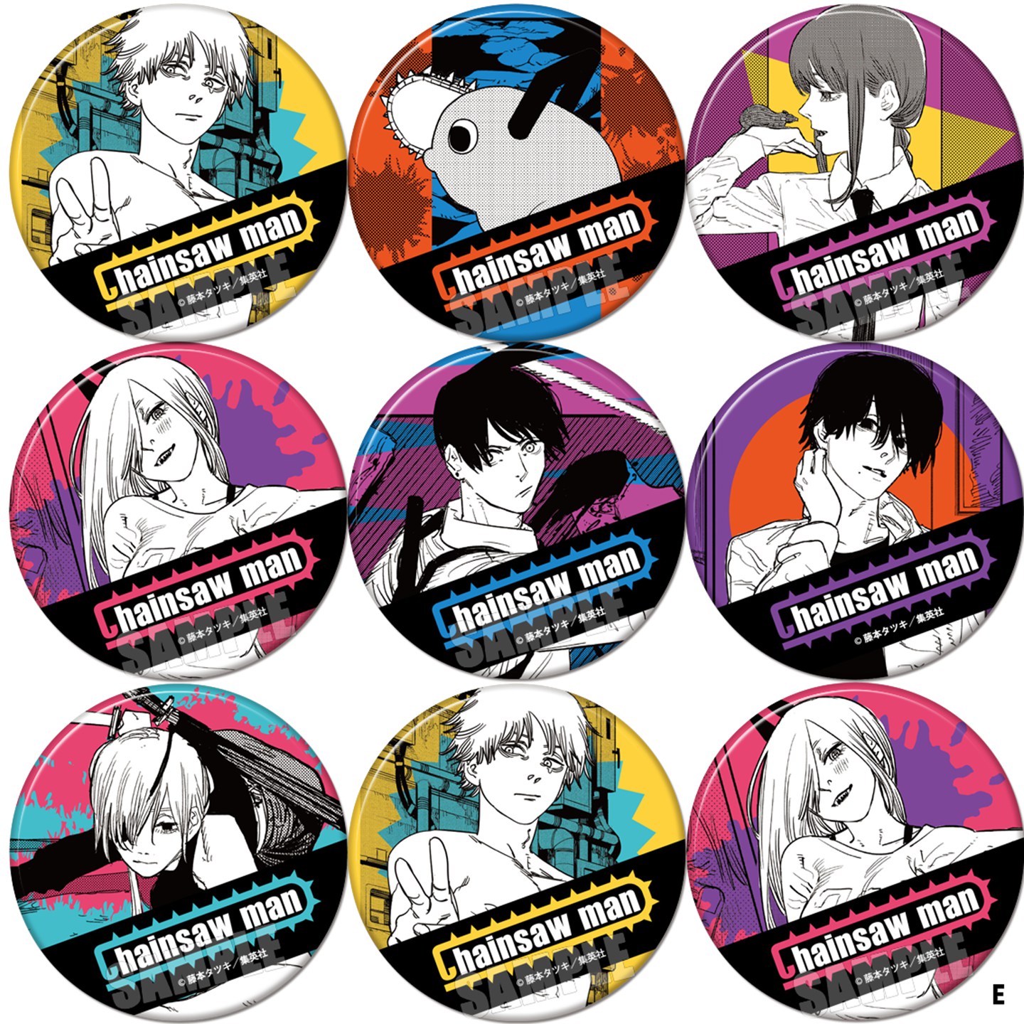 电锯人吧唧动漫谷子镭射周边电次啵奇塔早川秋帕瓦链锯人徽章E款