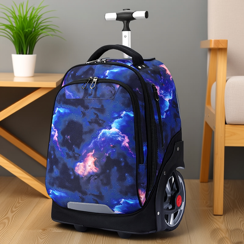 新款拉杆书包中学生大容量小学生男女拖拉爬楼梯大轮子静音行李箱