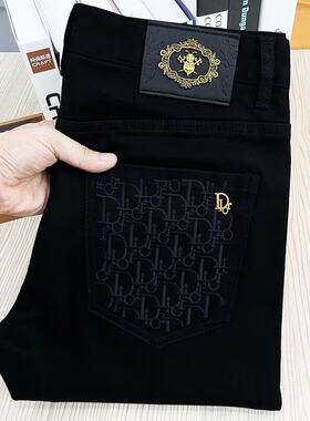 欧货2024秋冬厚款修身小脚牛仔裤
