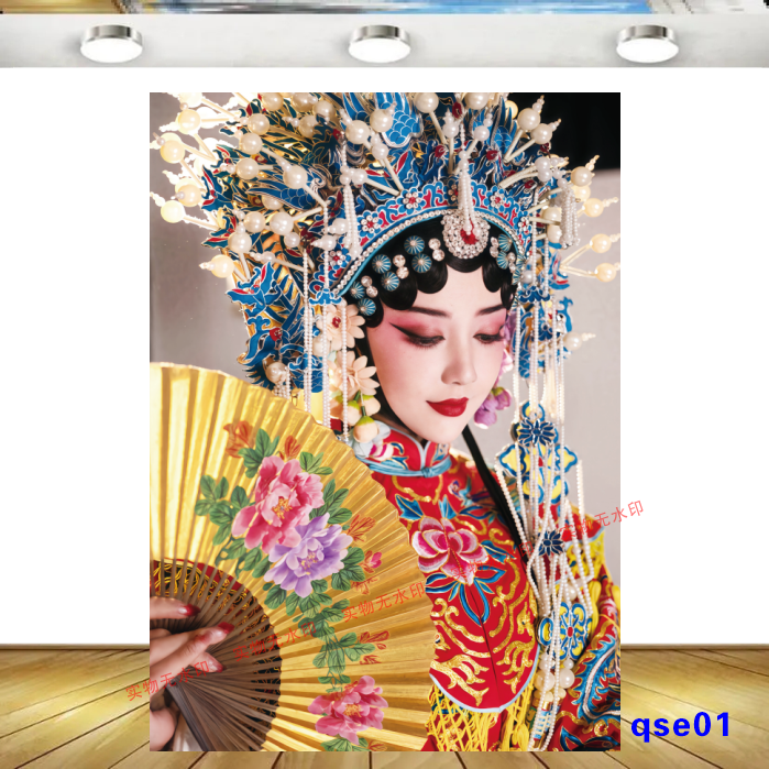 贵妃醉酒图墙贴画客厅玄关卧室装饰画中式古典京剧图贵妃图