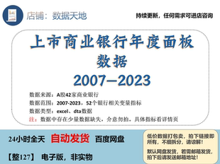 【更新2023】A股上市商业银行年度面板数据控制变量2007-2023