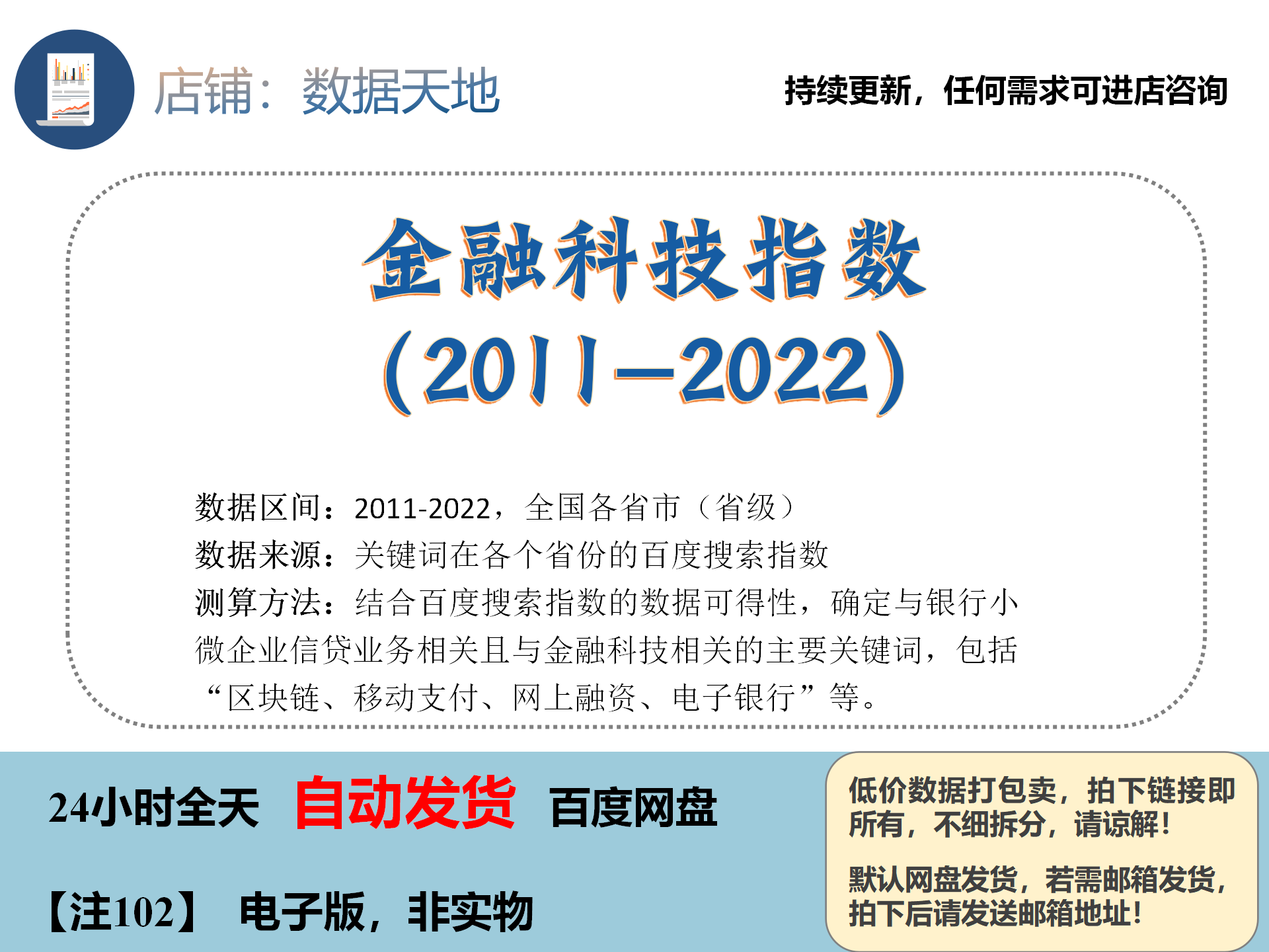 金融科技指数2011-2022省级面板数据百度指数关键词