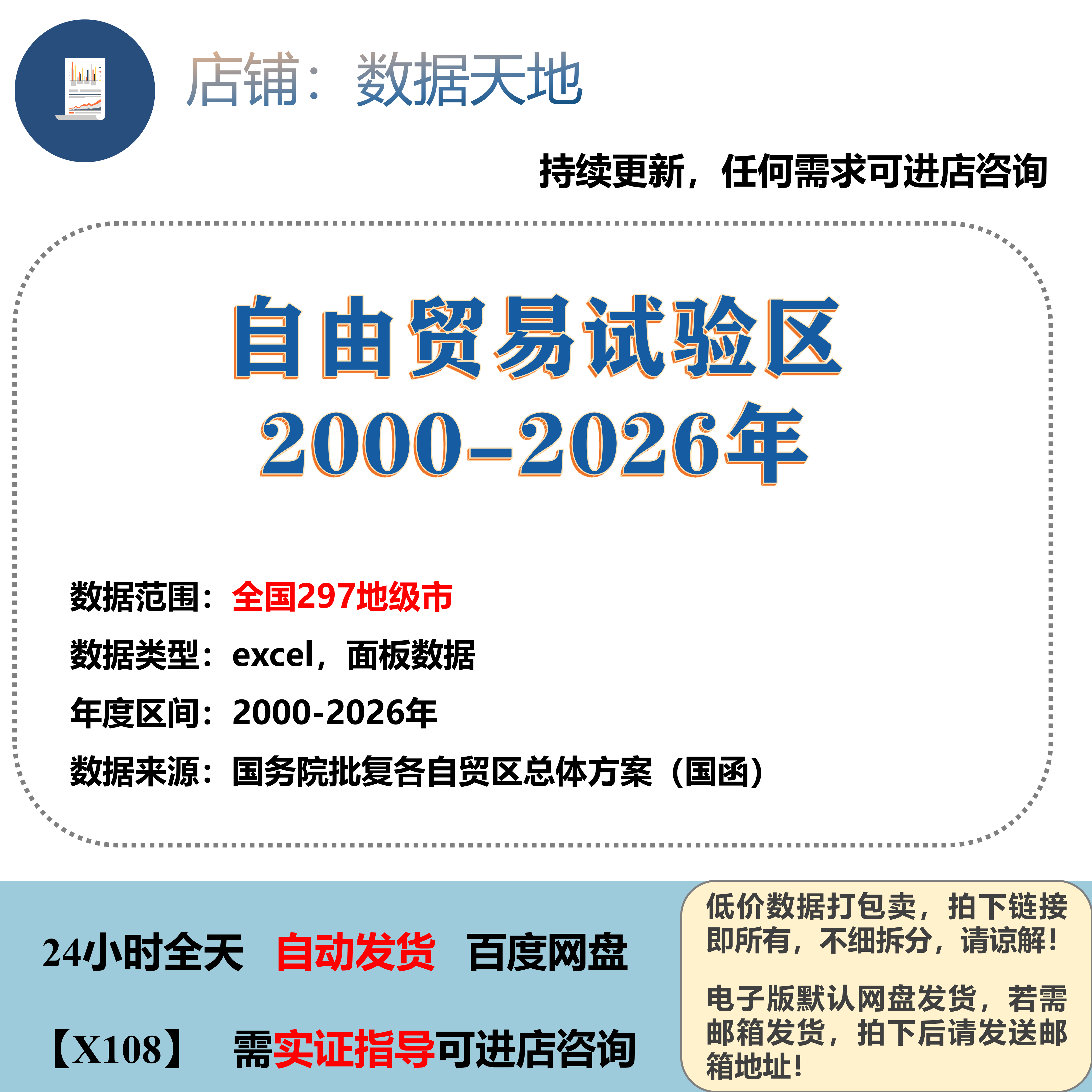 【2026】297个地级市_自由贸易试验区数据2000-2026年