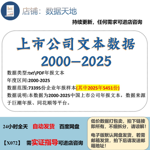2000-2025上市公司年报数据更新